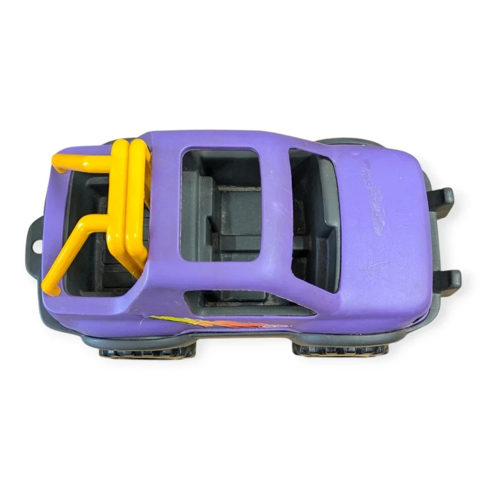 Vintage Little Tikes Purple Monster Truck Off-Road Toy Vehicle Yellow Roll Bar
